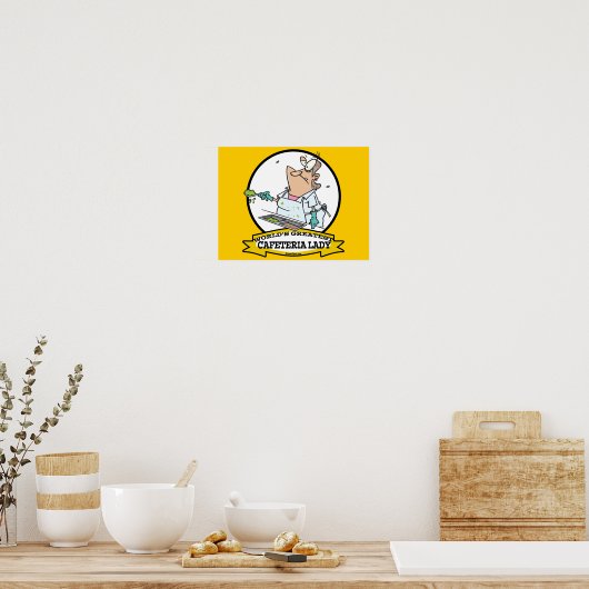 世界最大級のカフェテリア女性漫画 ポスター (キッチン)