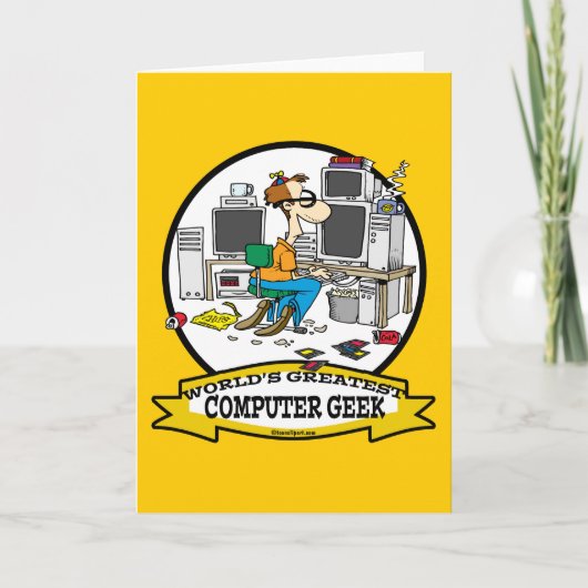 世界最大級のコンピューターギークメンズマンガ カード (正面)