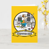 世界最大級のコンピューターギークメンズマンガ カード (黄色い花)