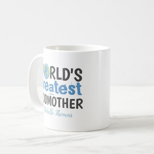 世界最大級のゴッドマザープラネットパーソナライズされた コーヒーマグカップ (正面左)
