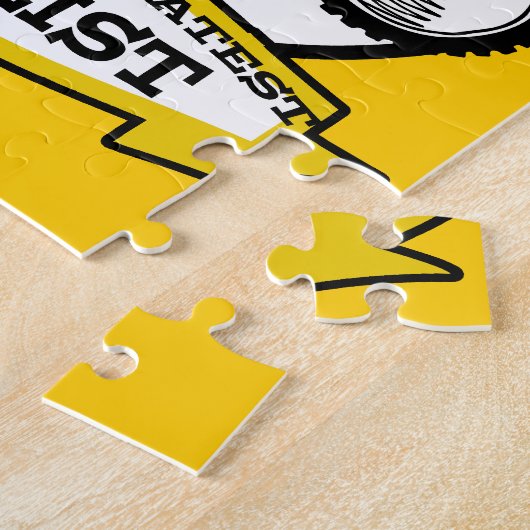 世界最大級のサイクリストの男性の漫画 ジグソーパズル (側面)