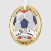 世界最大級のサッカーコーチ赤、白、青 オーナメント (正面)