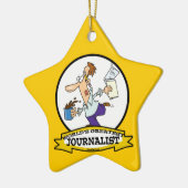 世界最大級のジャーナリストII男性の漫画 セラミックオーナメント (左)