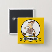 世界最大級のスカウトリーダーの男性の漫画 缶バッジ (正面&裏面)