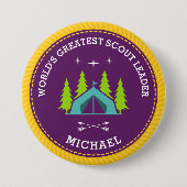 世界最大級のスカウトリーダー7.5cmラウンドバッジ 缶バッジ (正面)