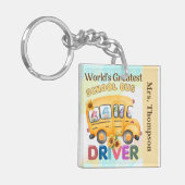 世界最大級のスクールバスドライバーパーソナライズされた キーホルダー (正面左)