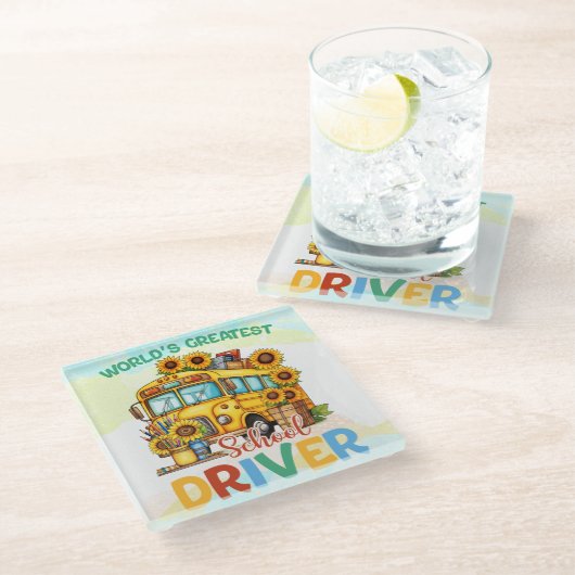 世界最大級のスクールバス運転手 ガラスコースター (アングル)