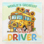 世界最大級のスクールバス運転手 ガラスコースター (正面)