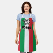 世界最大級のノナ国旗のキッチンエプロンイタリアンン エプロン (着用した状態)