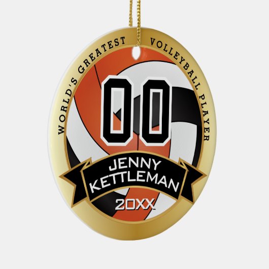 世界最大級のバレーボール選手オレンジ セラミックオーナメント (右)