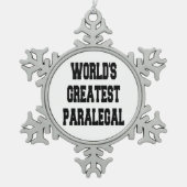 世界最大級のパラリーガル スノーフレークピューターオーナメント (正面)
