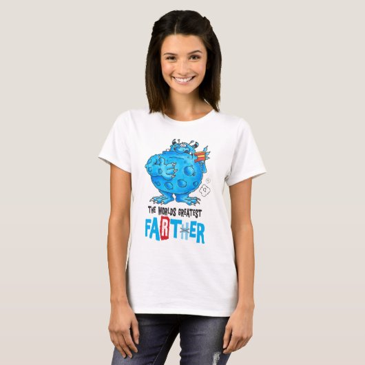 世界最大級のファーター2018 (白) Tシャツ (正面フル)