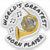 世界最大級のホルン奏者ホーフランスのンおもしろい シール (正面)