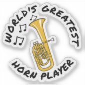 世界最大級のホルン奏者、テノールおもしろいホーン シール (正面)