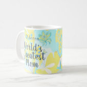 世界最大級のママ混合メディアフローラ コーヒーマグカップ (正面左)