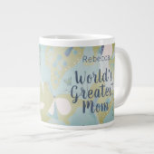 世界最大級のママ混合メディアフローラ ジャンボコーヒーマグカップ (正面右)