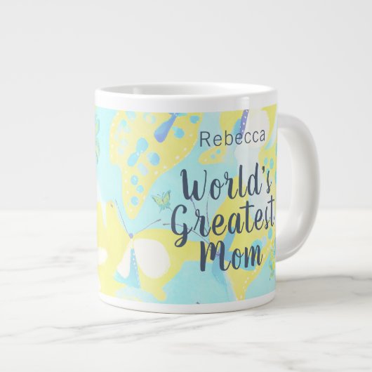 世界最大級のママ混合メディアフローラ ジャンボコーヒーマグカップ (正面右)