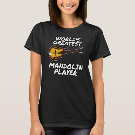 世界最大級のマンドリン奏者マンドリンフォーク Tシャツ (正面)
