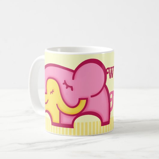 世界最大級のミイラ象マグカップ コーヒーマグカップ (正面左)