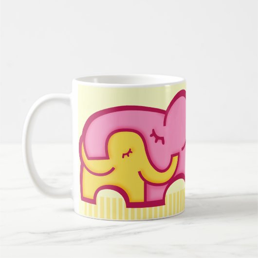 世界最大級のミイラ象マグカップ コーヒーマグカップ (左)