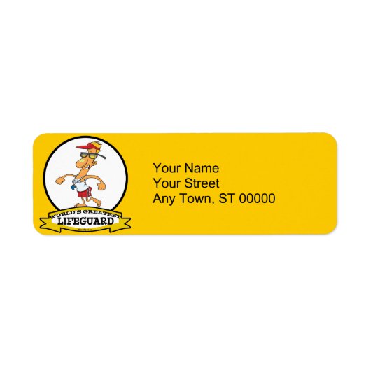 世界最大級のライフガード男性の漫画 ラベル (正面)