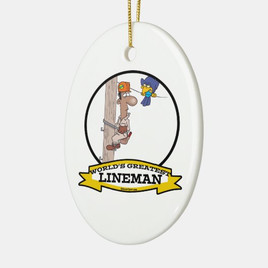 世界最大級のラインマンの男性マンガ セラミックオーナメント (左)