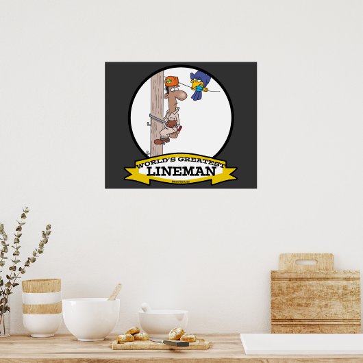 世界最大級のラインマンの男性マンガ ポスター (キッチン)