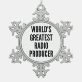 世界最大級のラジオ制作者 スノーフレークピューターオーナメント (正面)