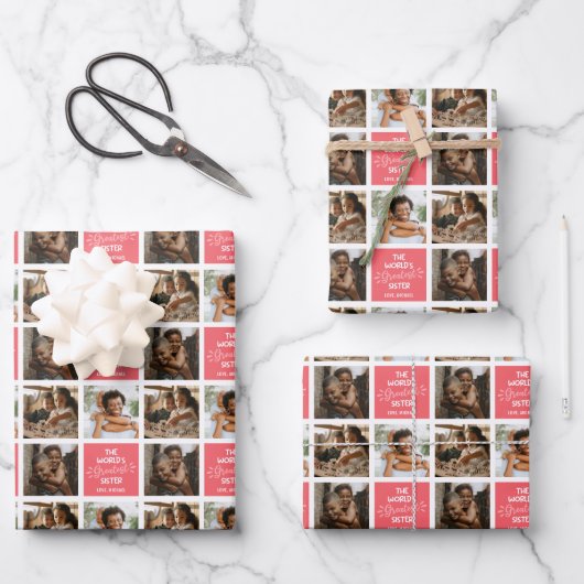 世界最大級の姉妹写真コラージュ ラッピングペーパーシート (正面)