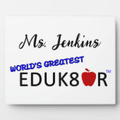 世界最大級の教育者ホワイト フォトプラーク (正面)