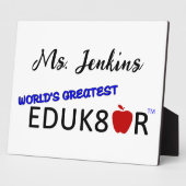 世界最大級の教育者ホワイト フォトプラーク (側面)