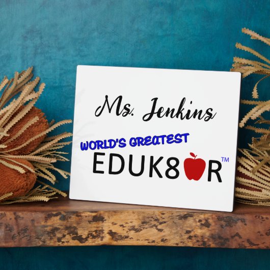 世界最大級の教育者ホワイト フォトプラーク (側面)