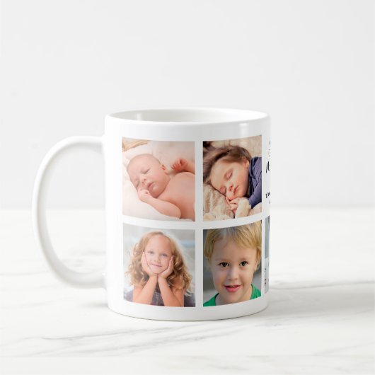 世界最大級の母の写真コラージュ コーヒーマグカップ (左)