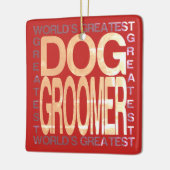 世界最大級の犬トリマー セラミックオーナメント (左)