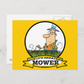 世界最大級の芝刈り機の男の漫画 ポストカード (正面/裏面)