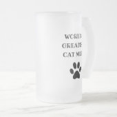 世界最大級キャットママカスタム文字パーソナライズされた フロストグラスビールジョッキ (正面右)