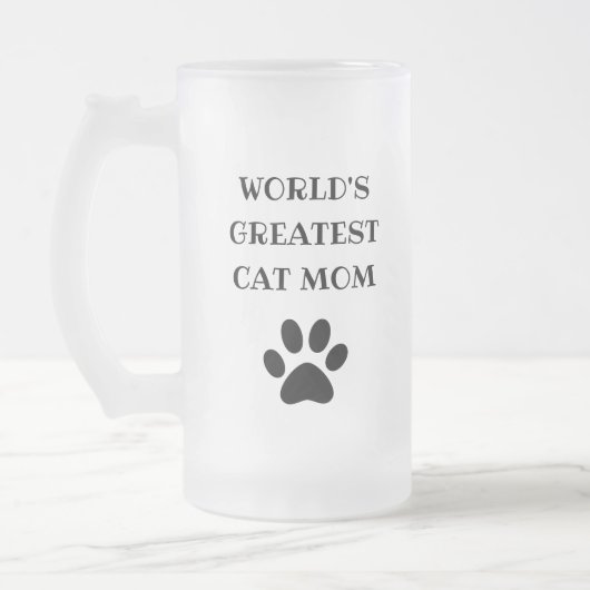世界最大級キャットママカスタム文字パーソナライズされた フロストグラスビールジョッキ (左)