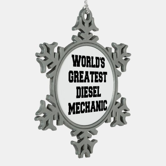 世界最大級ディーゼル整備士 スノーフレークピューターオーナメント (左)