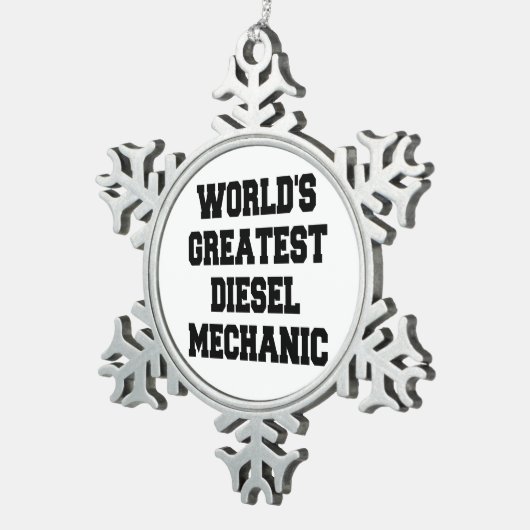 世界最大級ディーゼル整備士 スノーフレークピューターオーナメント (右)