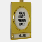 世界最大級パイプオルガンプレイヤー ゴールドプレートバナーオーナメント (右)