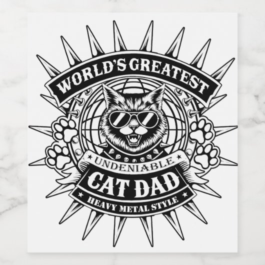世界最大級ヘビーメタルキャットパパ ワインラベル (シングルラベル)