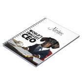 世界最小のCEO、可愛いおもしろいdachshungスーツ ノートブック (左側)