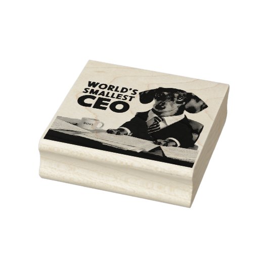 世界最小のCEO、可愛いおもしろいdachshungスーツ ラバースタンプ (スタンプ)