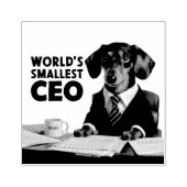 世界最小のCEO、可愛いおもしろいdachshungスーツ ラバースタンプ (インプリント)