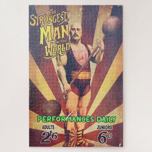 世界最強の男、ヴィンテージのポスター。 ジグソーパズル (縦)