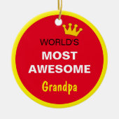 世界最素晴らし多-祖父 セラミックオーナメント (正面)