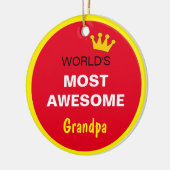 世界最素晴らし多-祖父 セラミックオーナメント (左)