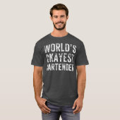 世界最高おもしろいのバーテンダービールワイン Tシャツ (正面フル)
