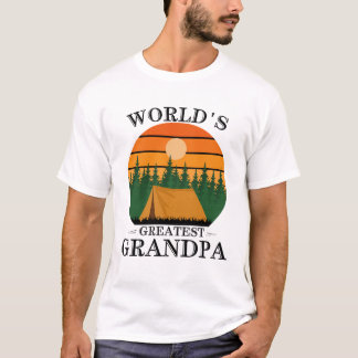 世界最高のおじいちゃんキャンプTシャツ レトロ Tシャツ