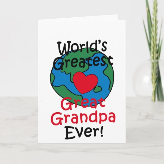 世界最高のおじいちゃん素晴らしハート カード (正面)